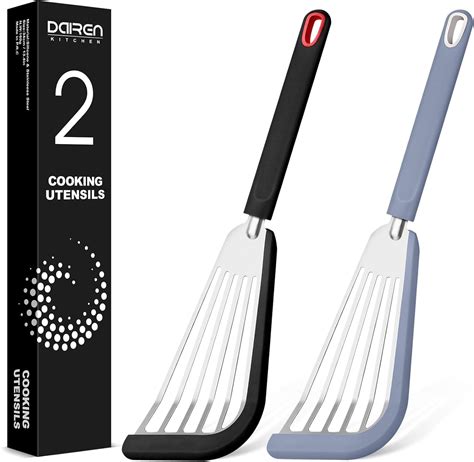 fish turner|Silicone Fish Spatula Turner Set of 2, Thin Slotted Spatulas Turner .